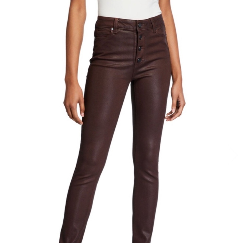 PAIGE Women's Hoxton High Waist Skinny Jeans with Luxe Coating